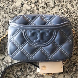Tory Burch Fleming soft contrast stitch camera bag